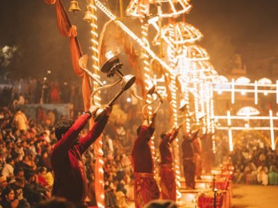 Ganga Aarti Ritual on the Ghats of Varanasi